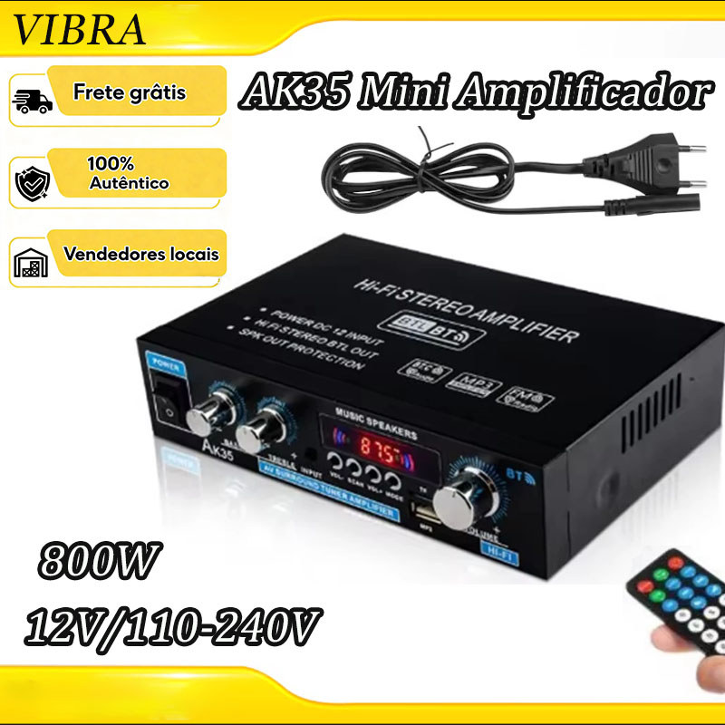 AK-35 Amplificador 800W 2CH Home Kit Subwoofer 110