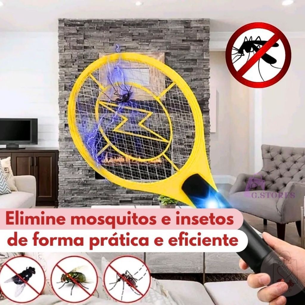 Raquete Elétrica Recarregável Bivolt 110/220 Mat