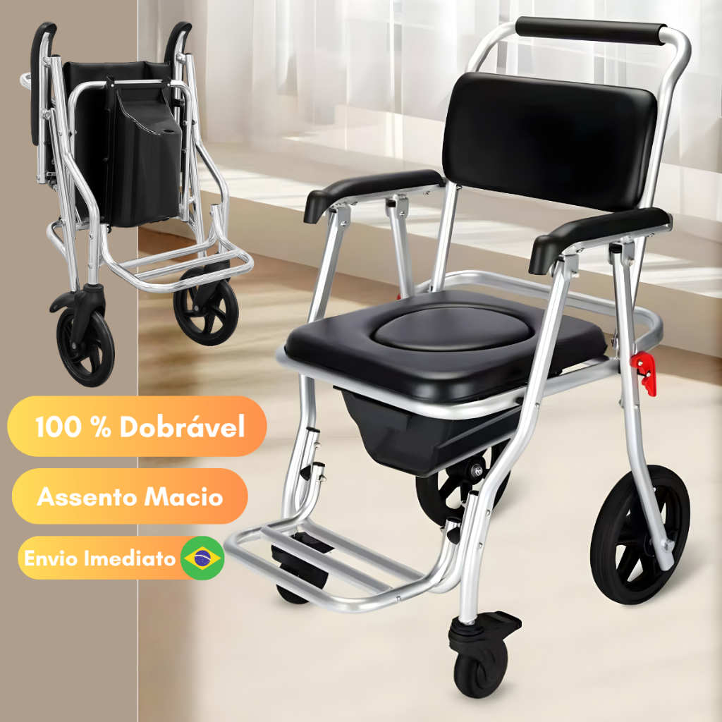 Cadeira de Banho para Idoso Macia Até 100Kg Dobr�