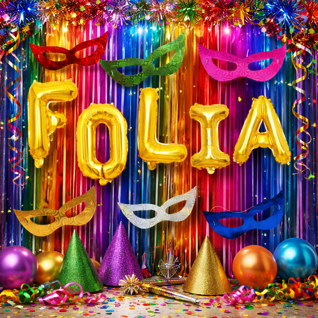 Kit Decoração Carnaval, c/ cortinas, Palavra Fol