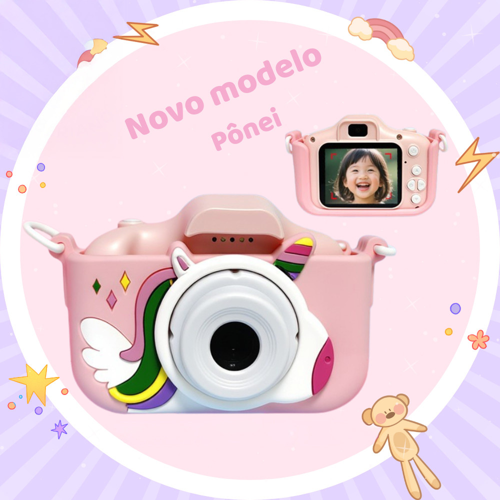 Mini Câmera Infantil Recarregável Com Fotos De V