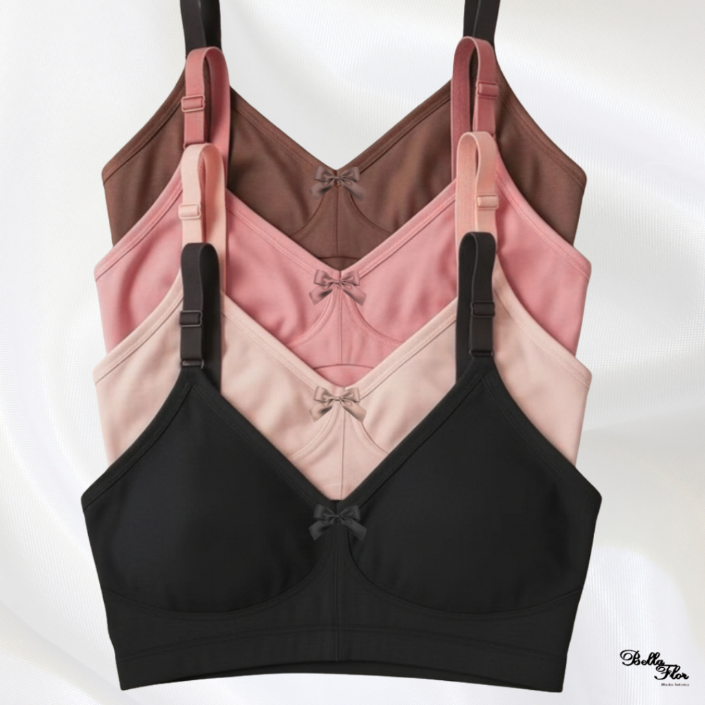 KIT COM 4 SUTIÃS Reforçados Plus Size Alta Suste