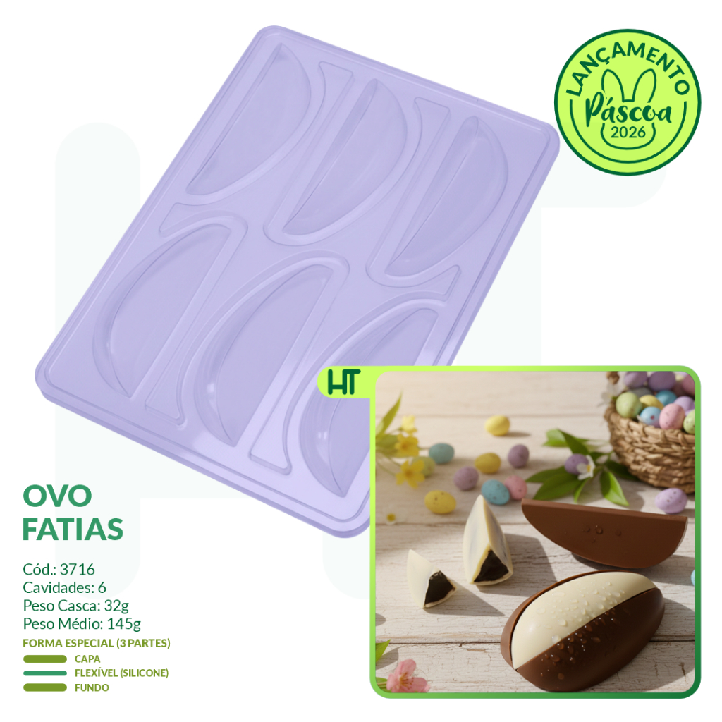 Forma para Chocolate – Ovo Fatias BWB 3716 &