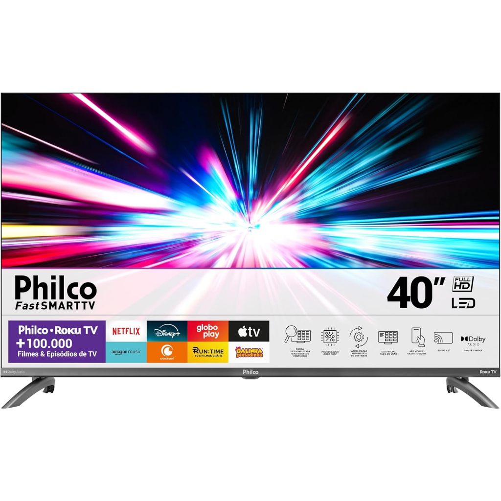 Smart TV 40 Philco Roku TV LED Dolby Audio PTV40M9