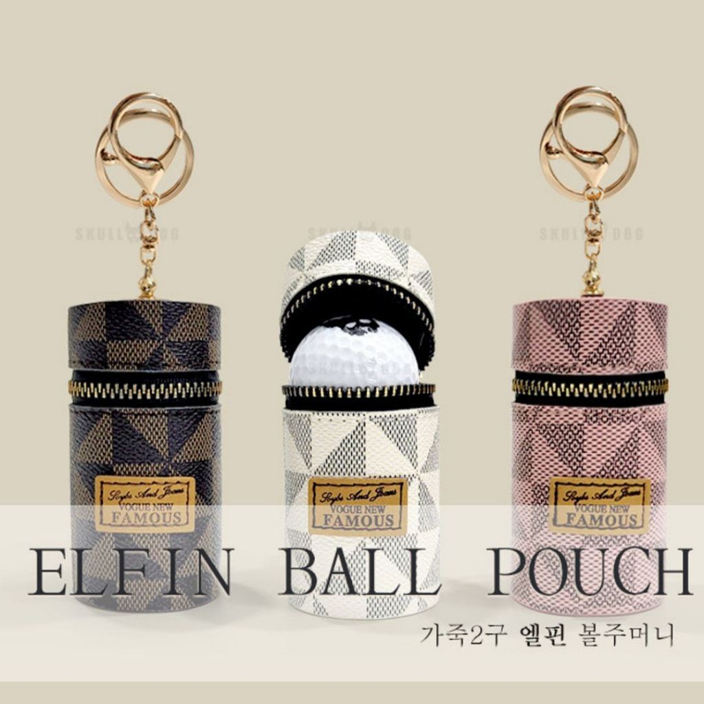 SKULLDOG Mulheres Golf Couro Bola Bolsa 2 Bolas Ti