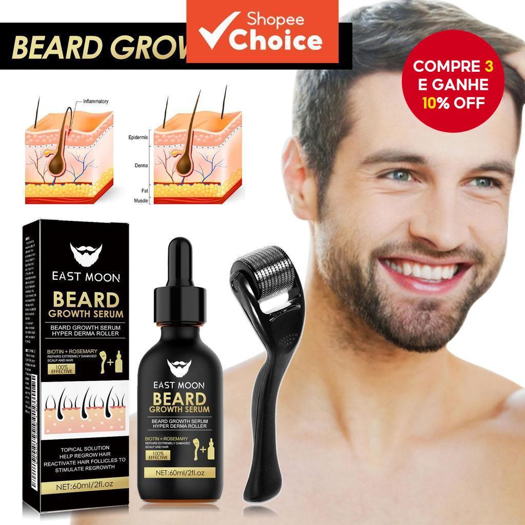 Kit de Crescimento de Barba com Rolo e Óleo para 