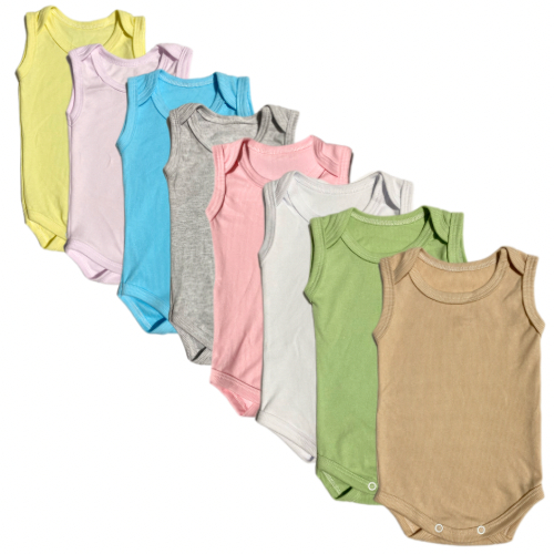 Kit 5 Peças Body Regata Bebê Menina e Menino Inf