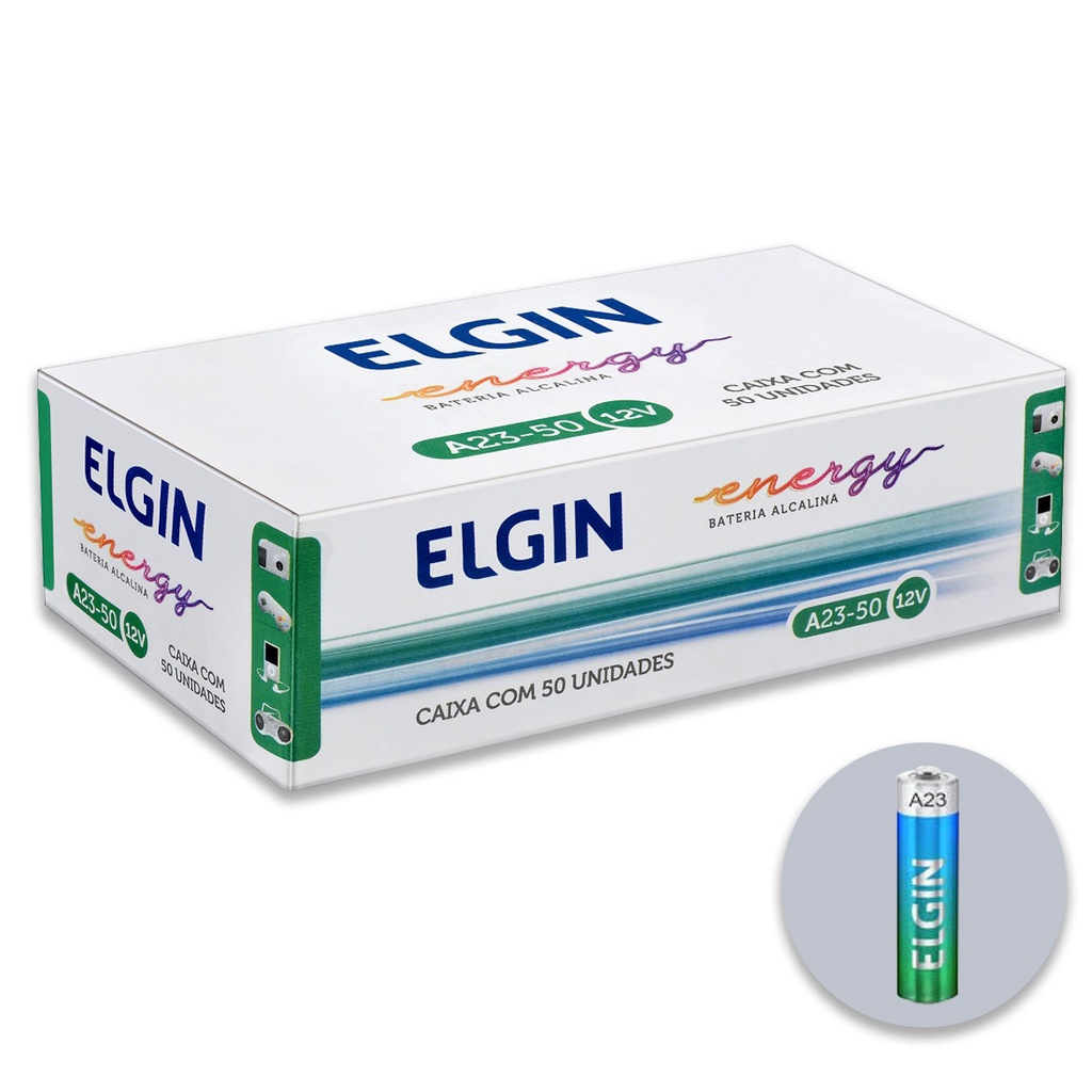 Pilha Alcalina 23A Elgin Bateria MN21 V23GA A23 Bu