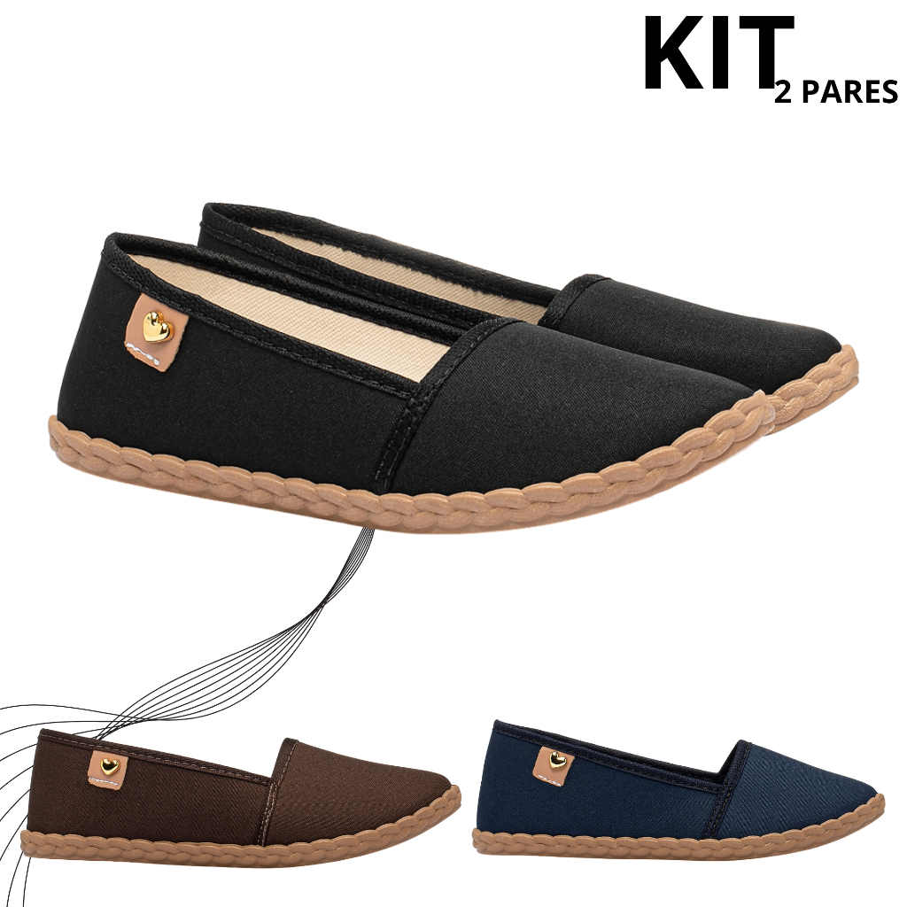 Kit Sapatilha Feminina Macia Flexivel Antiderrapan