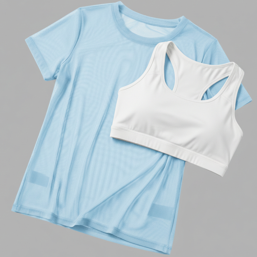 Blusa Feminina Plus Size Tule Vazadinha Para Acade