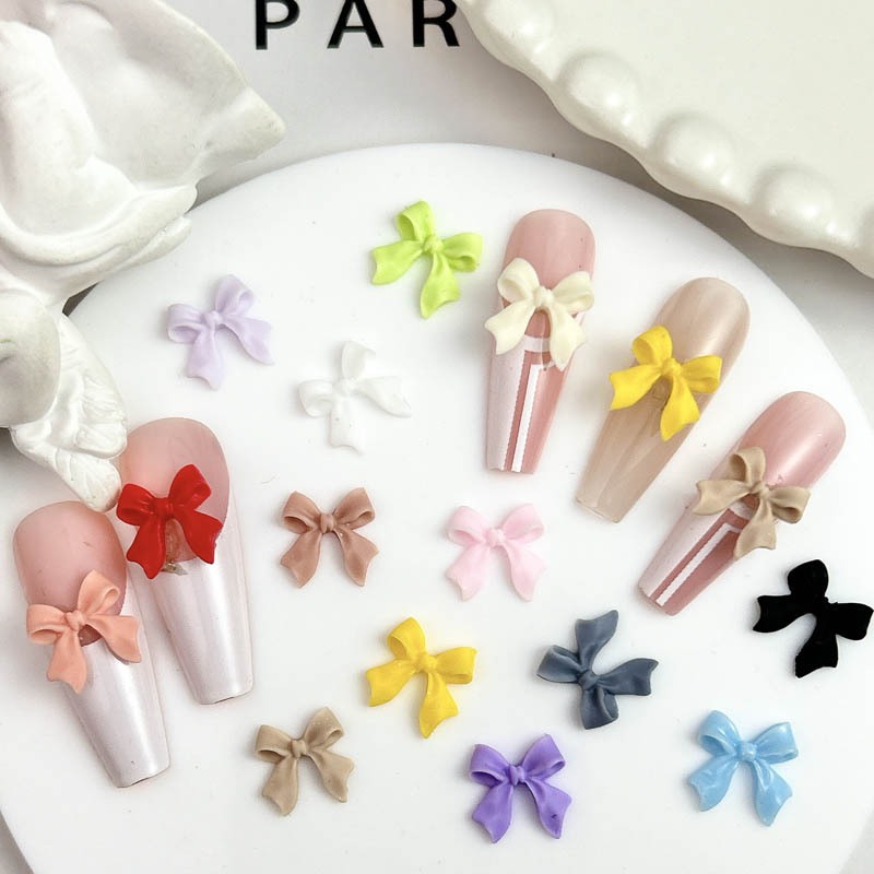 10 Pçs Acessórios de Laço 3D para Unhas Decora�