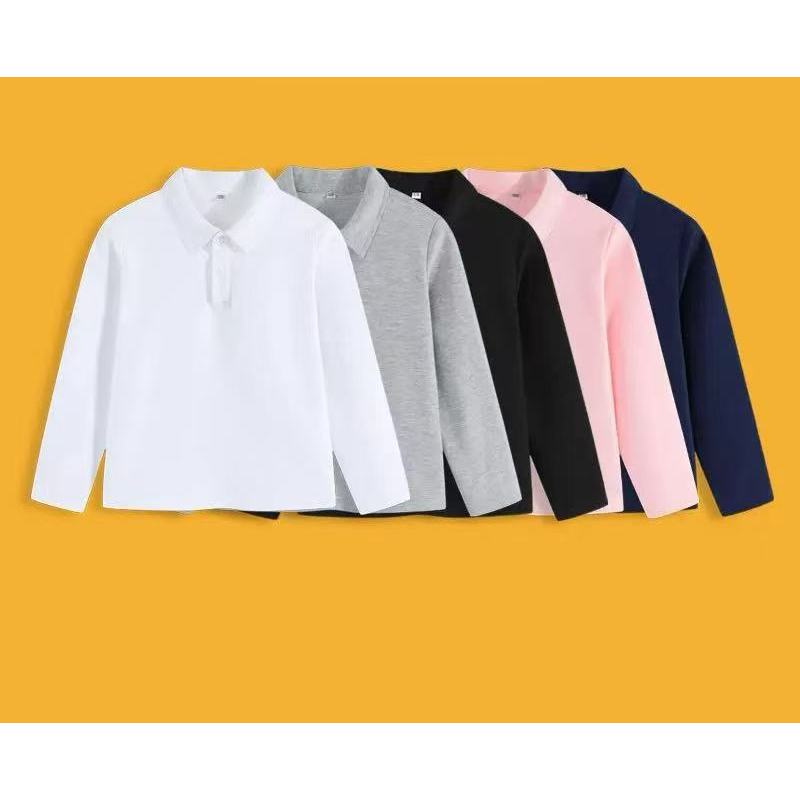 Crianças camisa polo de manga comprida camiseta m