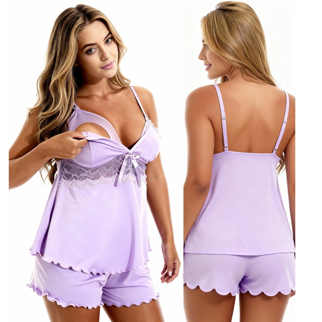 Baby Doll Amamentação Short Doll Mãe Maternidad