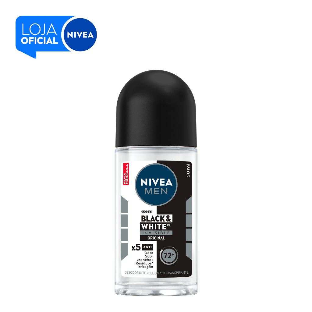 NIVEA MEN Desodorante Roll-on Black E White Invisi