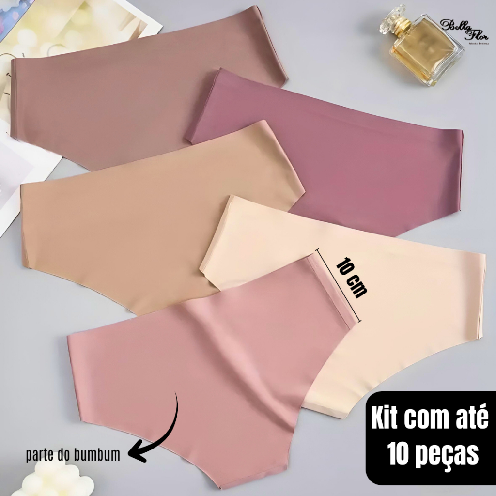 Kit com até 10 Calcinhas Cós Alto SEM COSTURA Co
