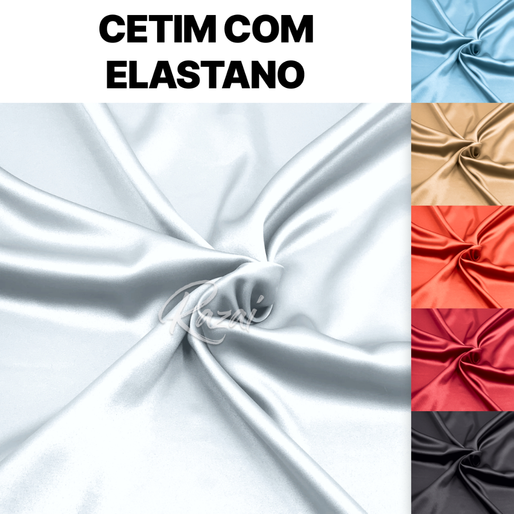 Cetim COM Elastano RAZAI – 1m, 2m ou 3m por 