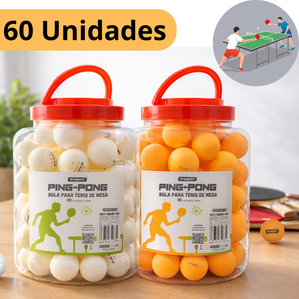 Kit Bolinhas de Ping Pong Tenis de Mesa 60 Unidade