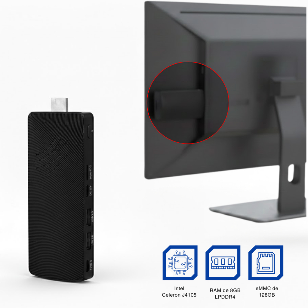 Mini Computador Stick Portátil Windows Intel 8GB 