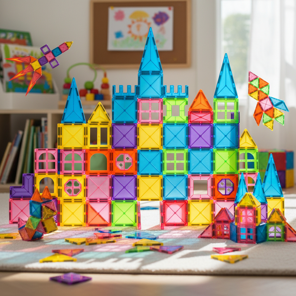 BRASTOY Kit de Blocos Magnéticos para Crianças c