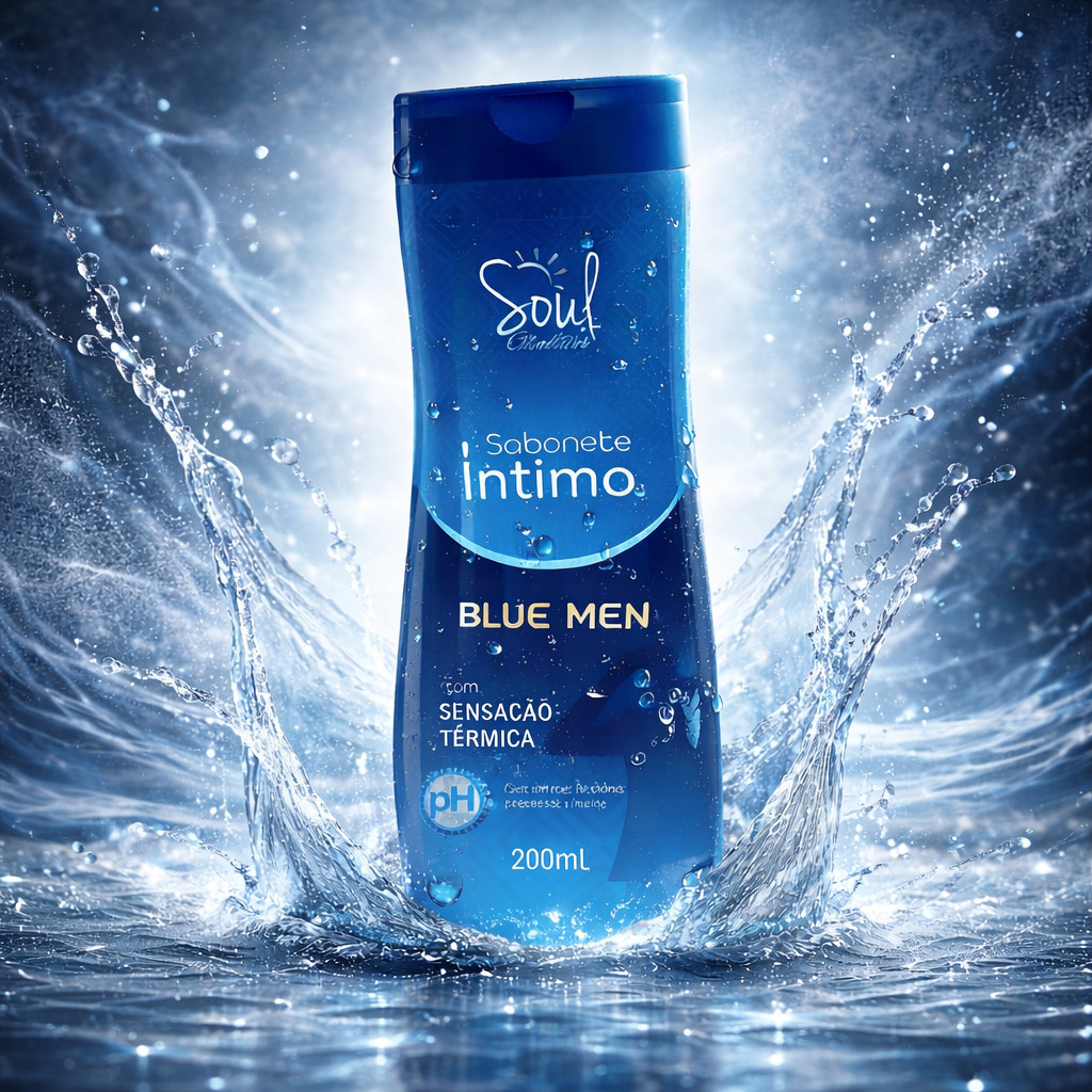 Sabonete Íntimo Blue Men Limpeza Delicada e Efici