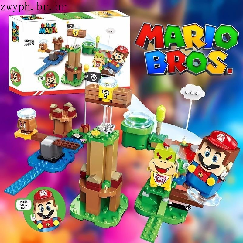 Lego blocos de construção super série Luigi sup