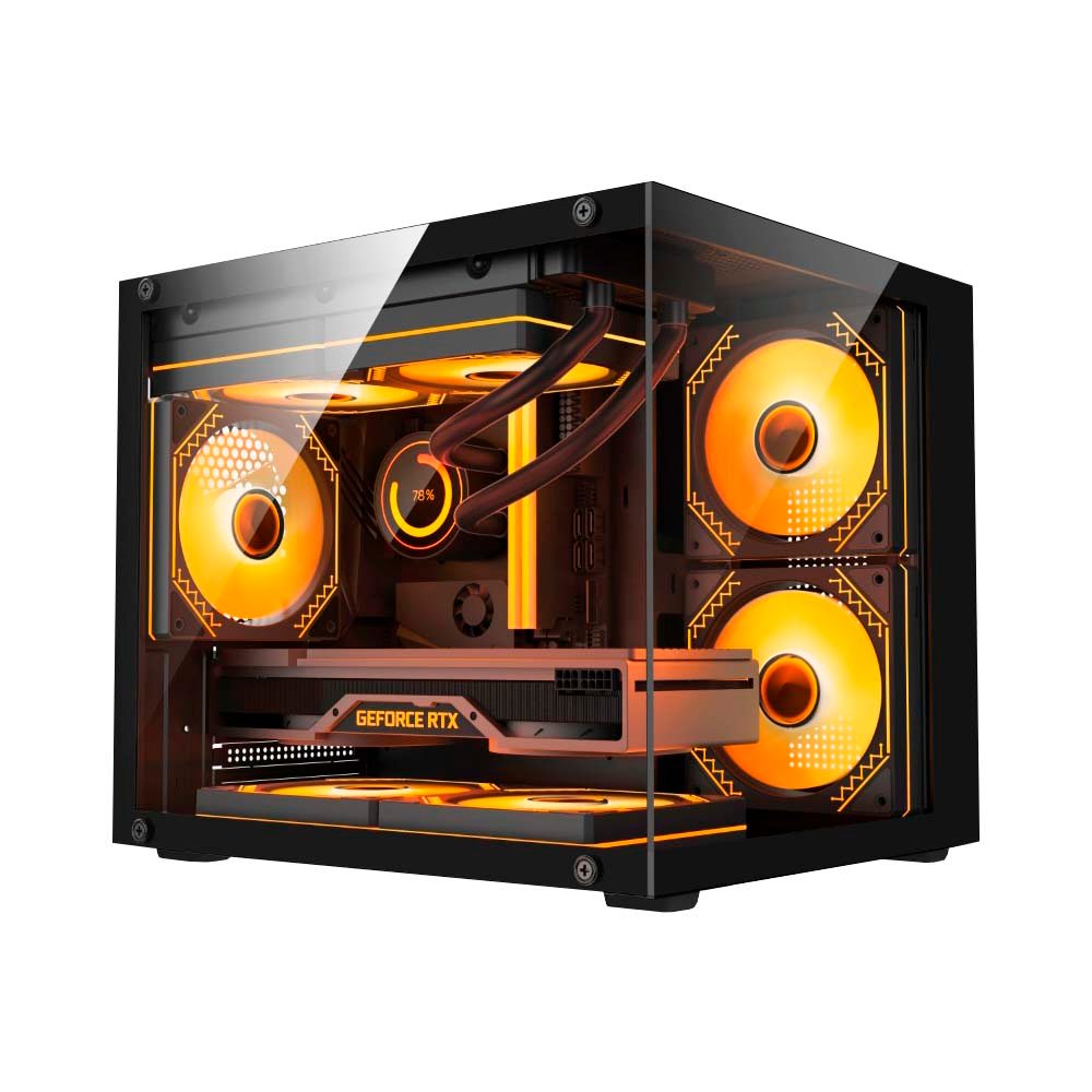 GABINETE GAMER DUEX AQUARIO, MID-TOWER, LATERAL E 