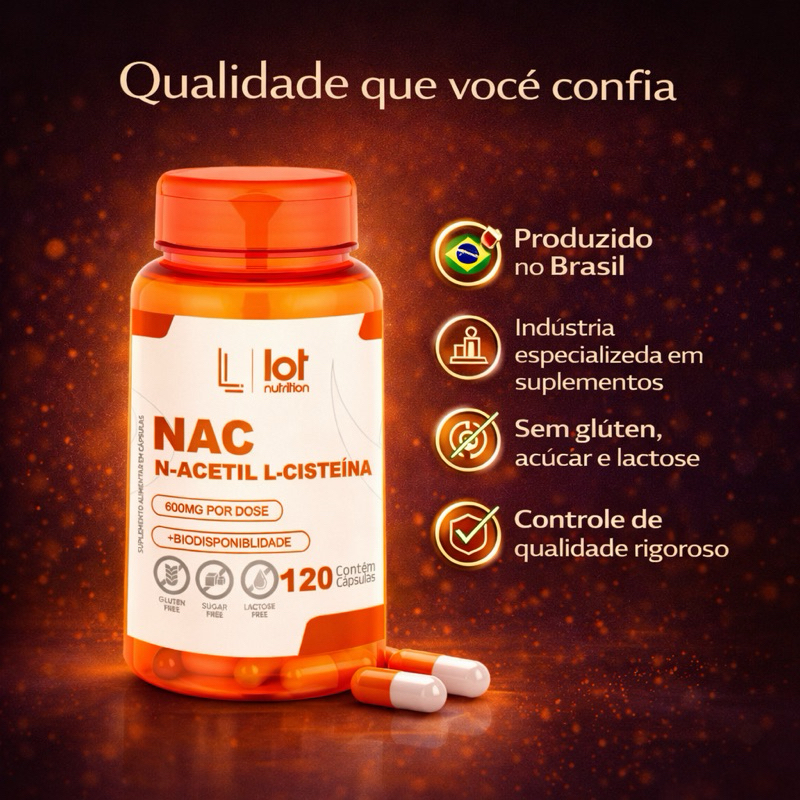 NAC Premium 600mg 120 Cápsulas Antioxidante Aceti