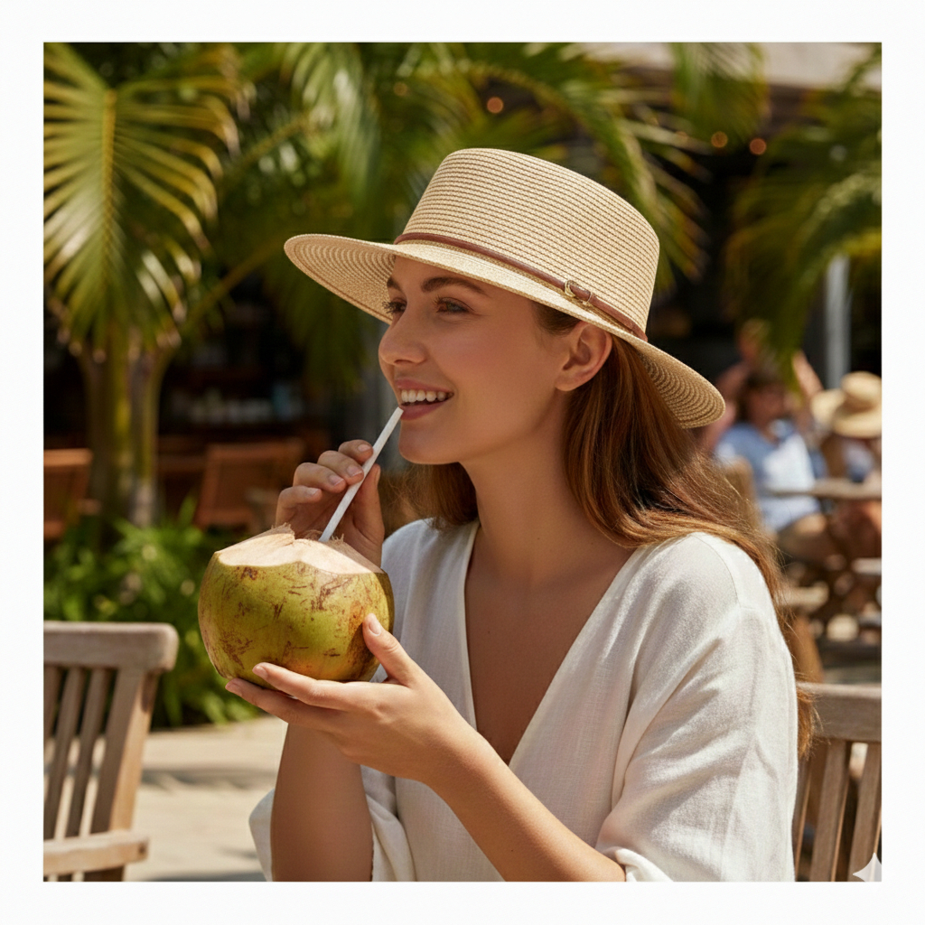 Chapéu Feminino Praia Paris Luxo Palha Sintética