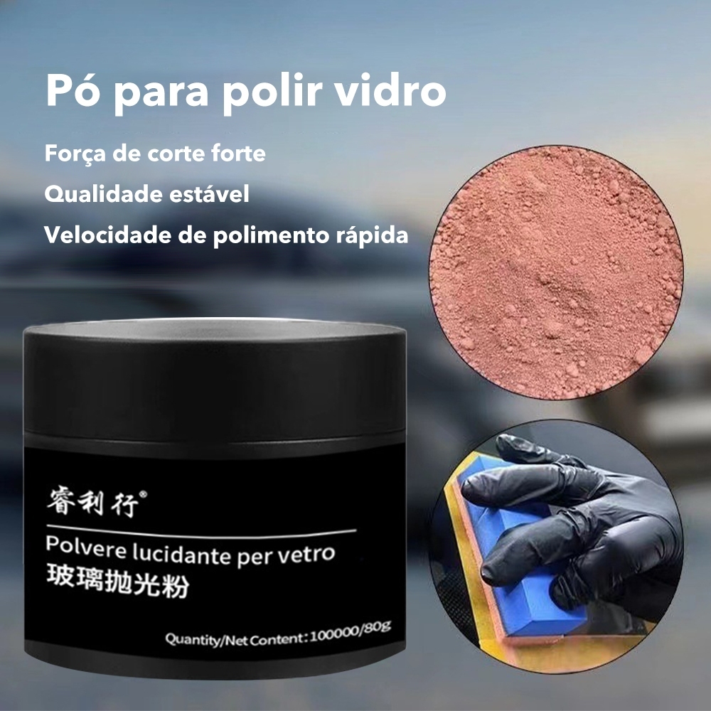Pó Removedor Arranhões Vidro Carro 80g Reparo de