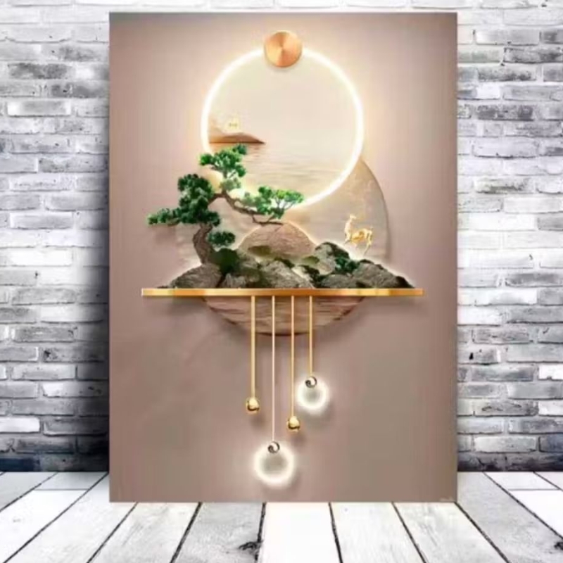Painel Luminoso Moderno Paisagem Zen 3D – De