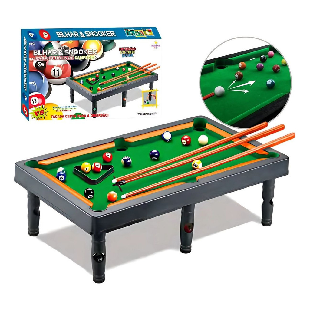 Mini Mesa De Sinuca Bilhar Portátil Infantil Kit 