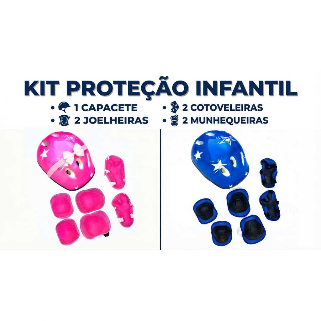 Kit Proteção Infantil Completo Capacete (OPCION