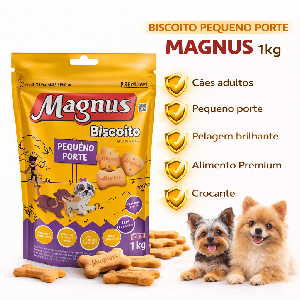 Biscoito Crocante Premium Magnus Cães Pequeno Por