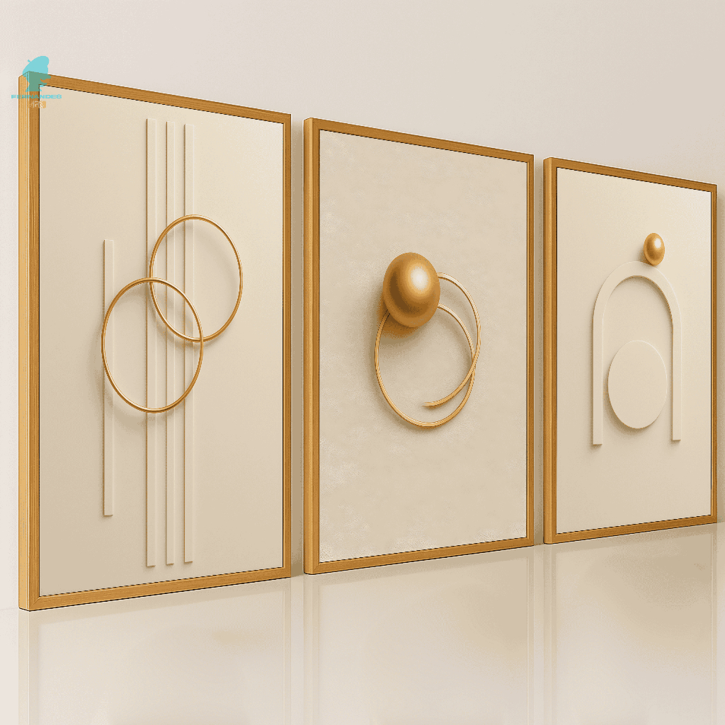 Quadros Decorativos Trio Abstrato Formas Geométri