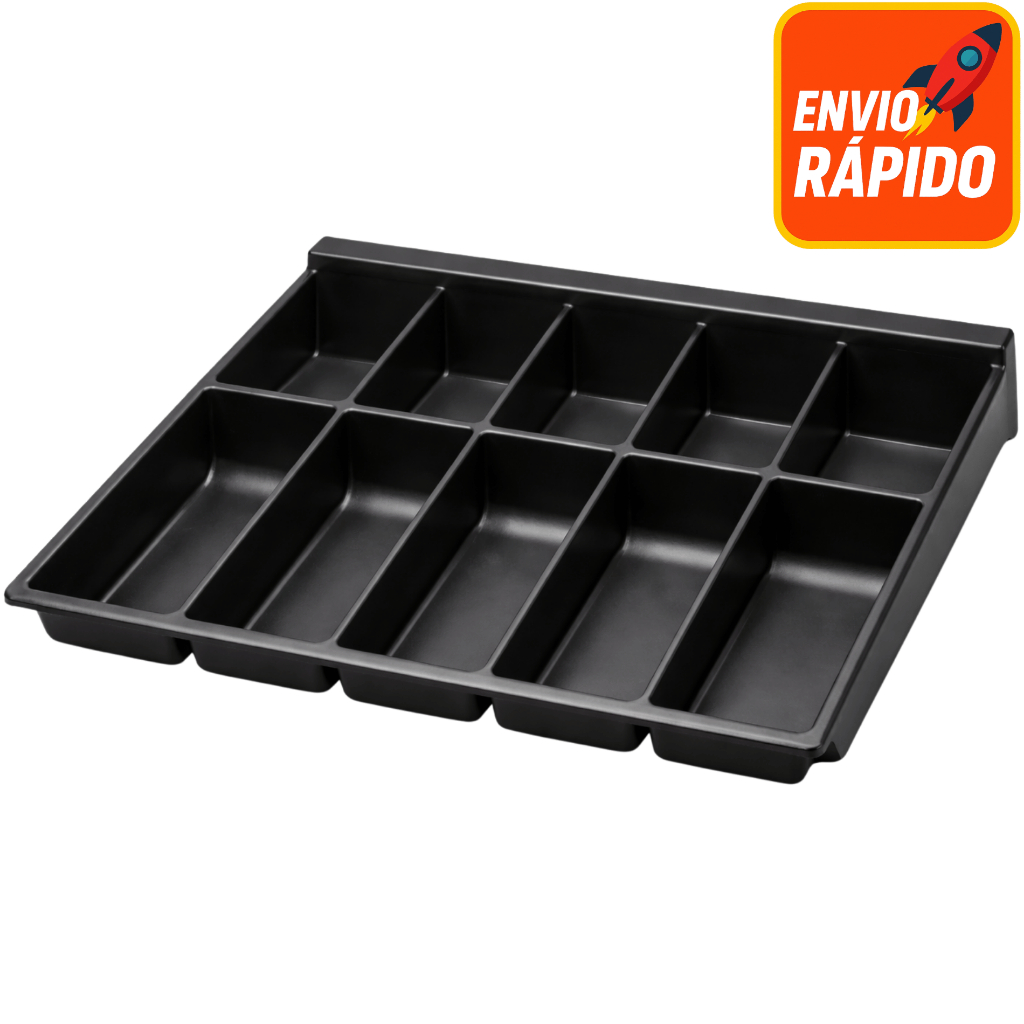 Bandeja de Dinheiro Plástico 10 Divisórias Notas