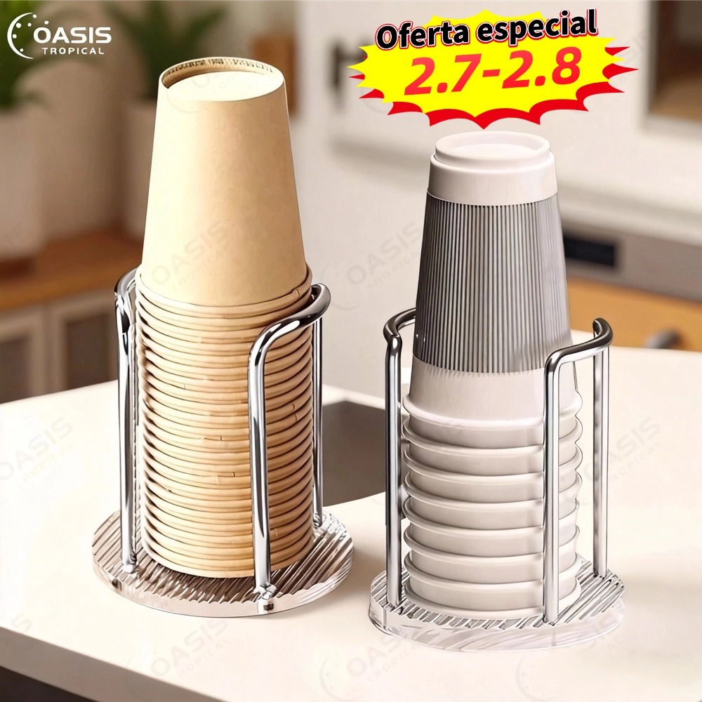 Suporte descartável em acrílico para copos, adeq