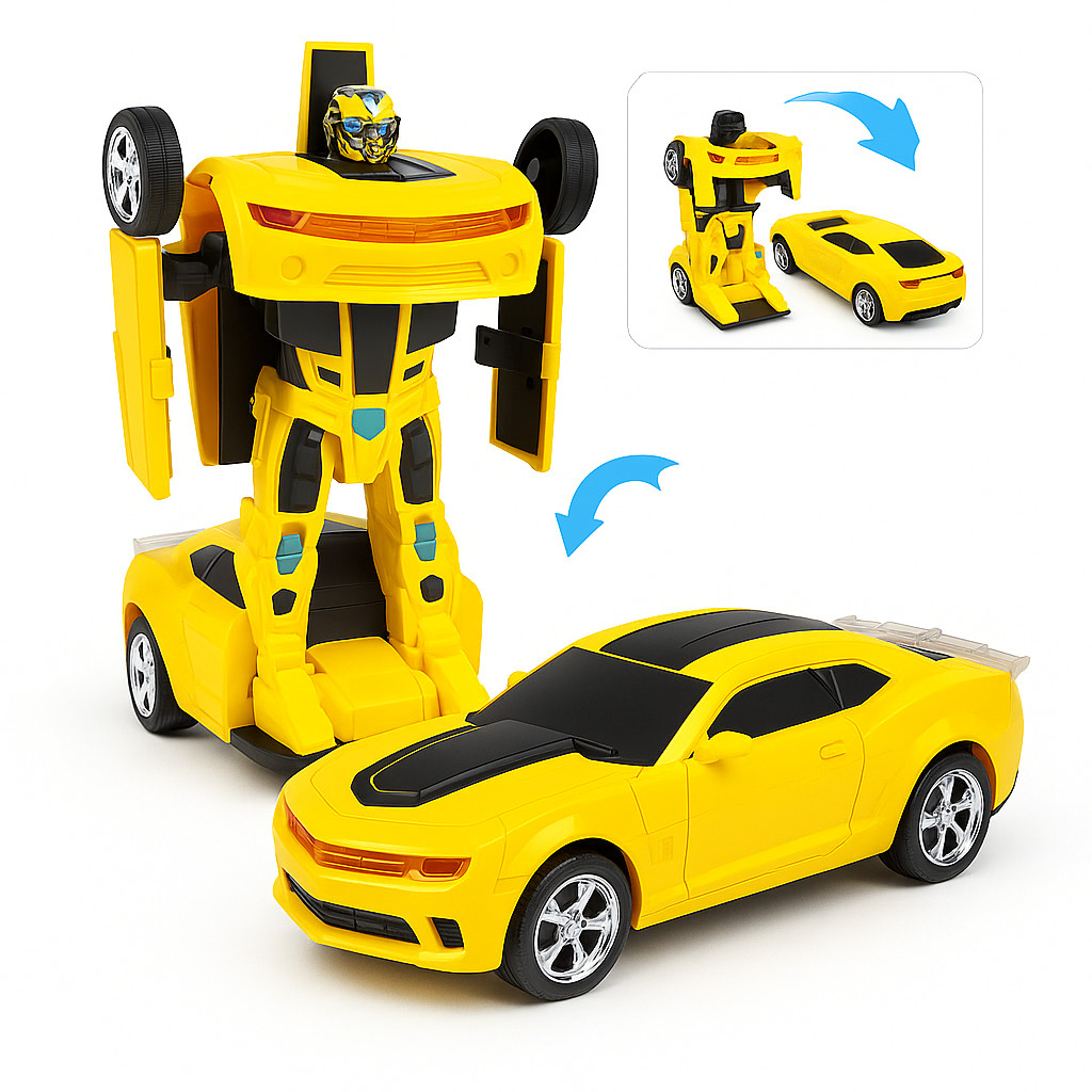 Brinquedo Carrinho Carro Camaro Amarelo Transforme