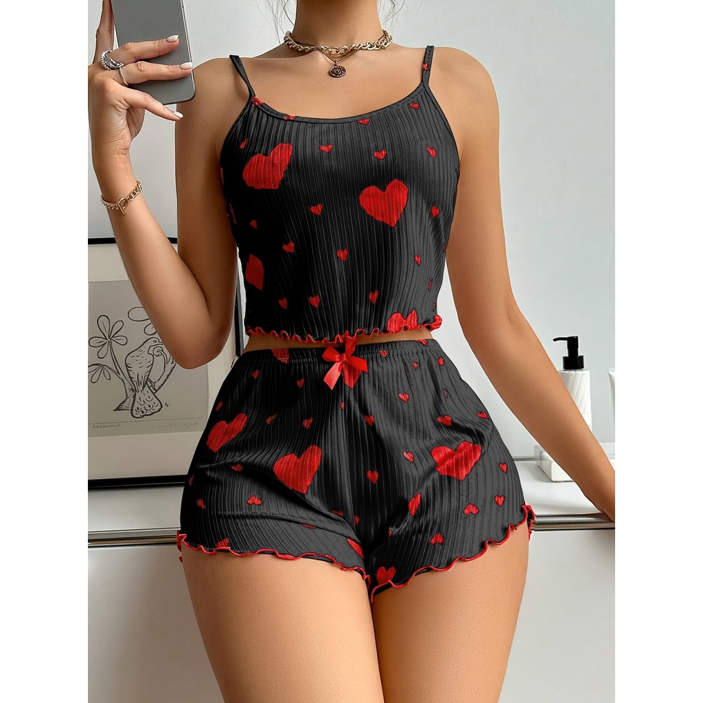 Conjunto de pijama feminino xadrez Sexy estampado 