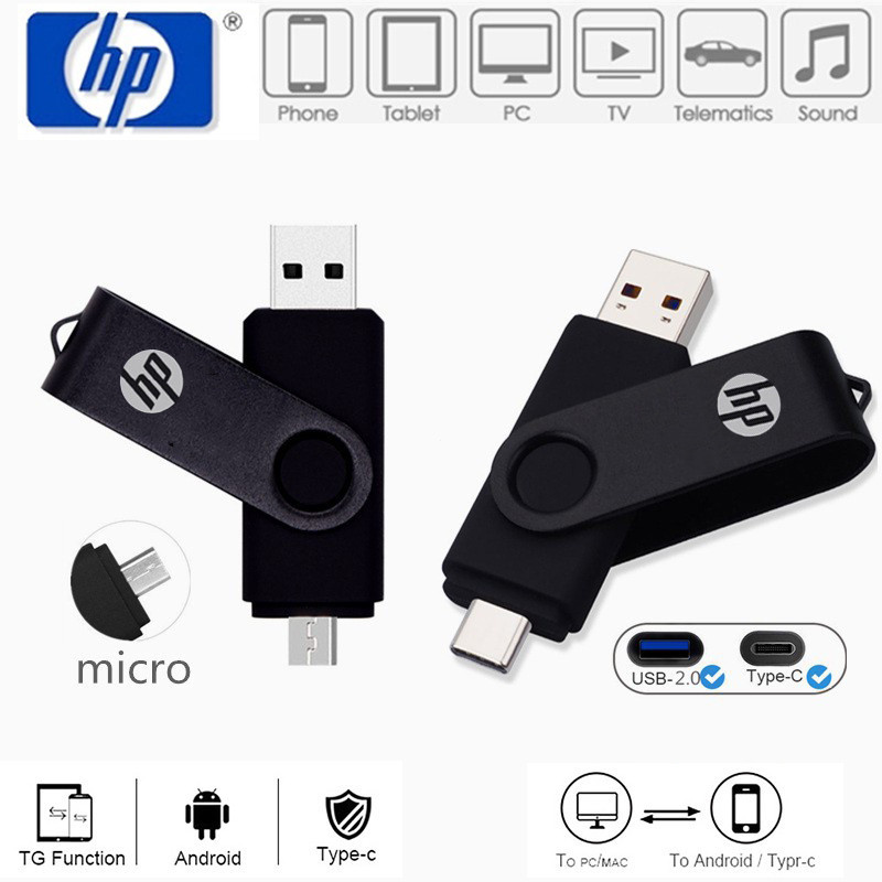 Pen Drive HP OTG 64GB 128GB 256GB 2TB De Alta Velo