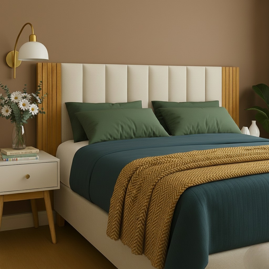 Kit 12 Peças Cabeceira Modular + Painel Ripado MD