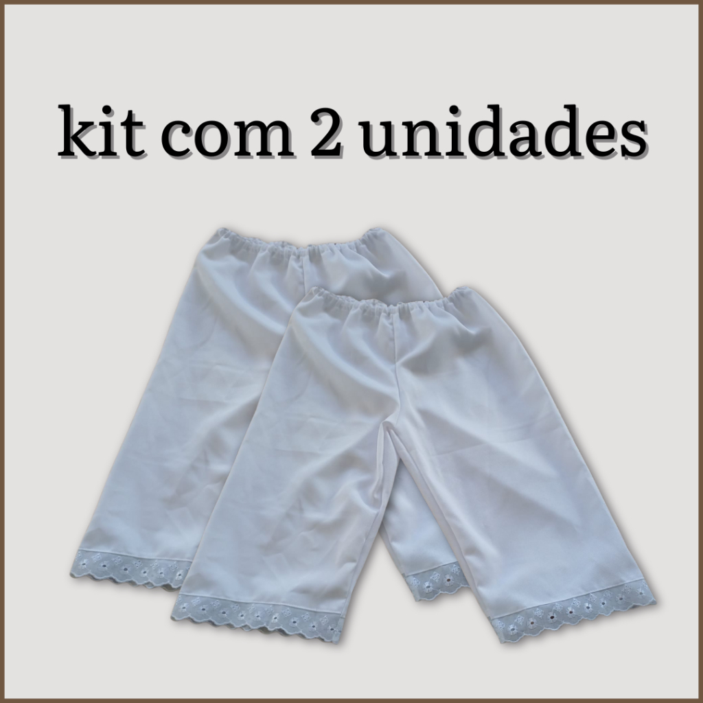 ROUPA DE SANTO KIT COM 2 CALÇOLU BRANCO UMBANDA E