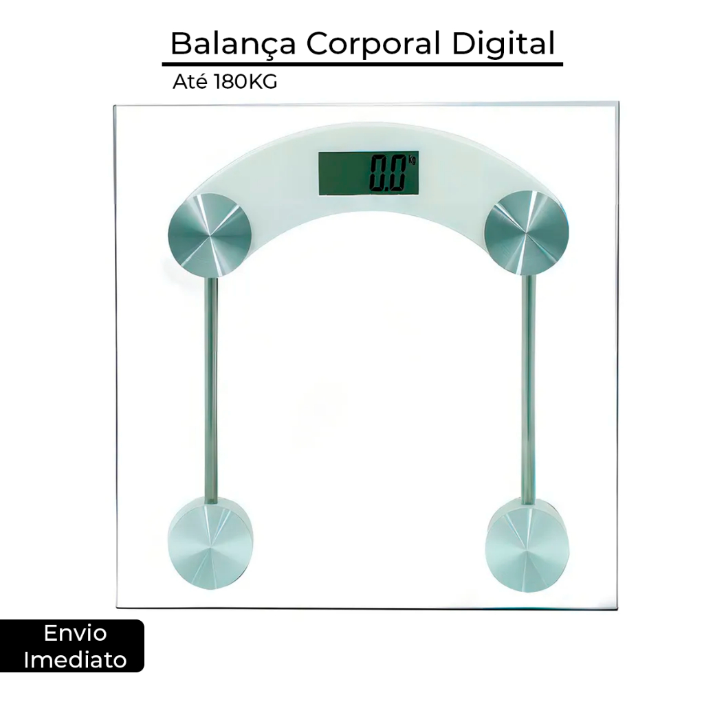 Balança Corporal Digital até 180kg com Vidro Tem