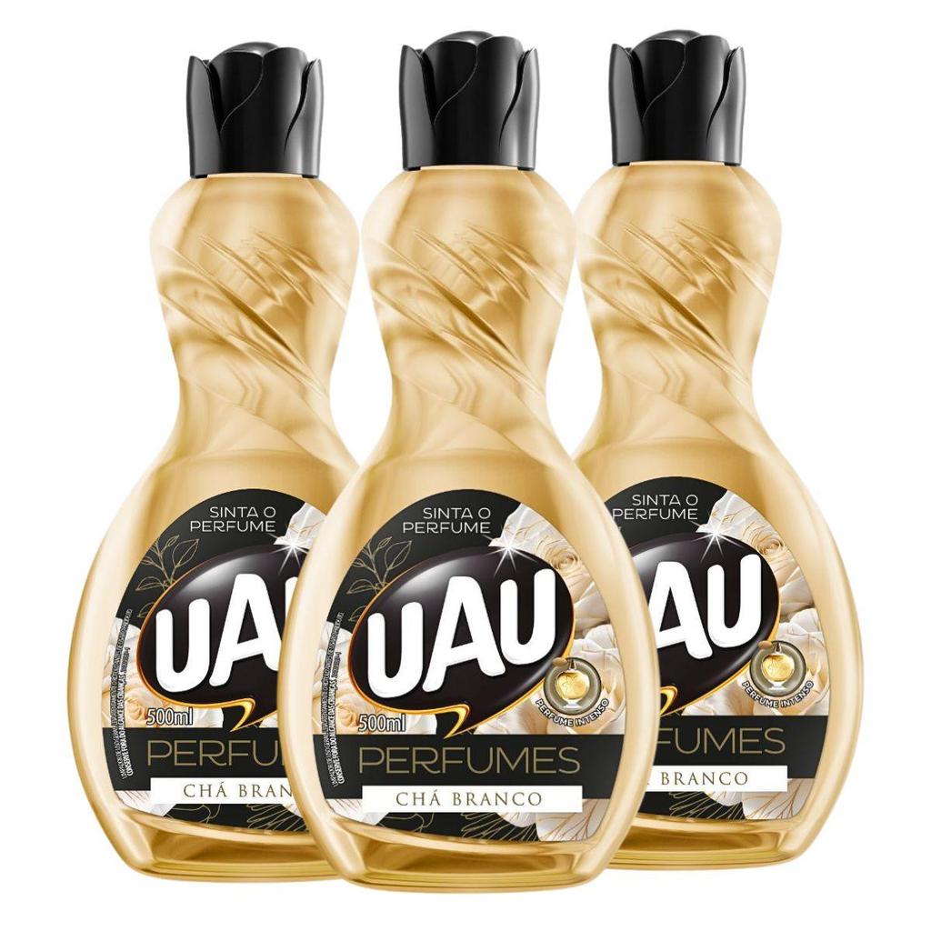 Kit 3un Limpador 500ml UAU Perfume Chá Branco