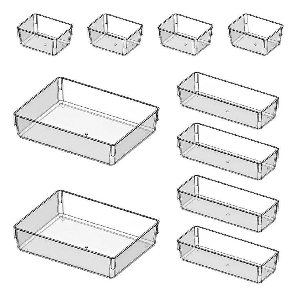 Kit 10 Organizadores Acrílico Cristal Modular Par