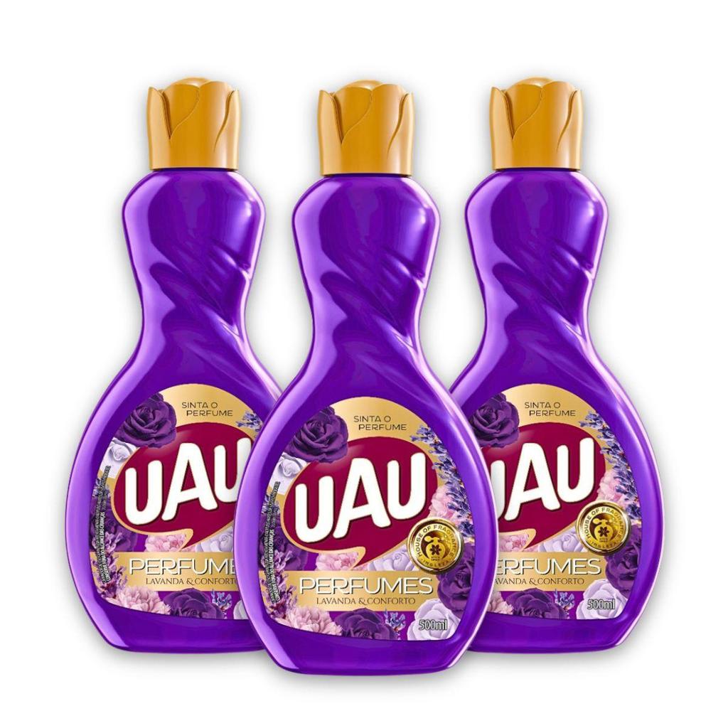 Kit 3un Limpador 500ml UAU Lavanda E Conforto