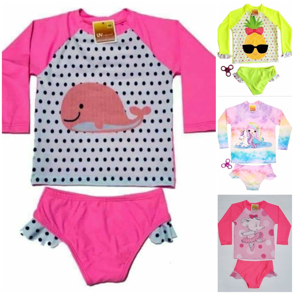 Conjunto de Biquíni Bebê com Blusa Proteção So