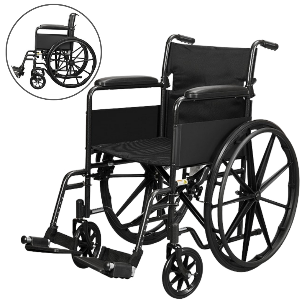 Cadeira De Roda S90 Conforto Mobilidade Aço Carbo