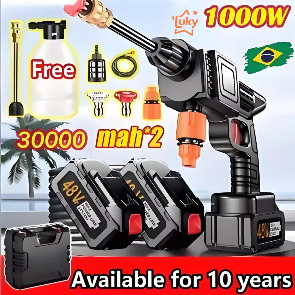 Lavadora de Alta Pressão Sem Fio Portátil Recarr
