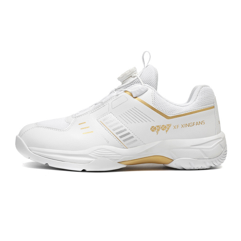 Sapatos de vôlei sem renda com botão giratório,