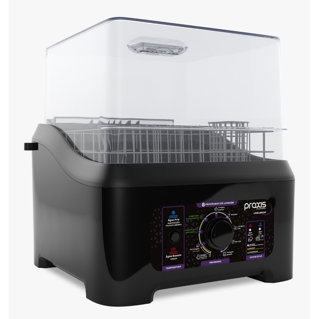 Lava Louças Portátil Semiautomática Preta Praxi